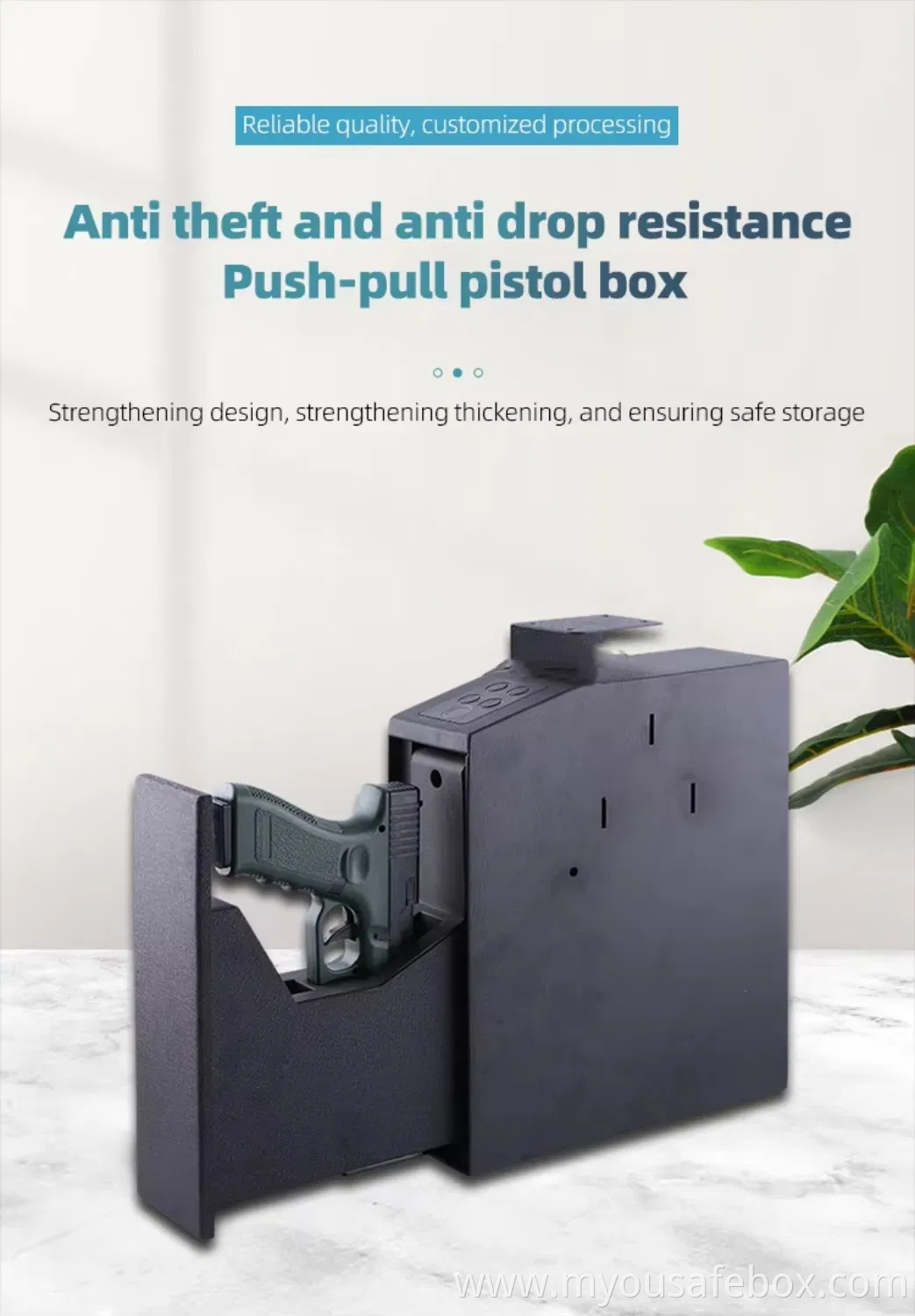 Safe Wall-Mounted Fingerprint Steel Car Portable Secure Gun Safes Locking Box for Pistols Keys Safes